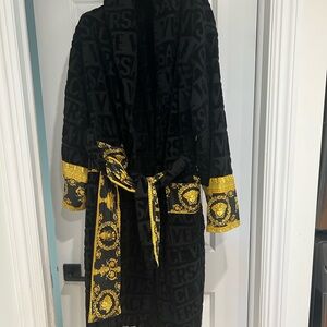 Versace Black Robe with Gold Detailing